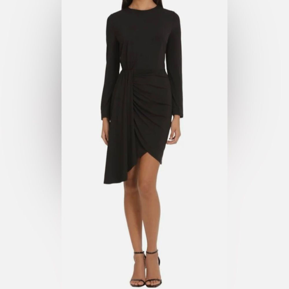 NWT Donna Morgan Women's Side Waist Twist Detail Black Size 2